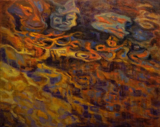 Castle River Sprirt #2, Abstract Oil Painting by Ann McLaughlin