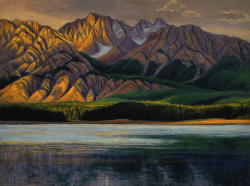 Cloud Shadows on Mountain, Landscape Oil Painting by Ann McLaughlin