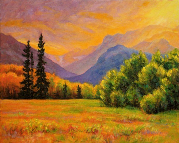 Here Comes the Sun, Landscape Oil Painting by Ann McLaughlin