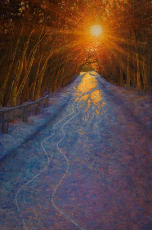 Millcreek Winter #1, Landscape Oil Painting by Ann McLaughlin