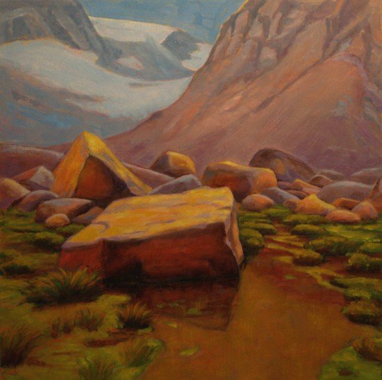 Alpine Stream, Landscape Oil Painting by Ann McLaughlin
