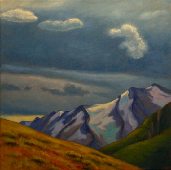Up Above the Mountain Peaks, Landscape Oil Painting by Ann McLaughlin