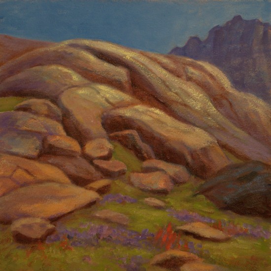 Bugaboos Rocks, Plein Aire Oil Painting by Ann McLaughlin