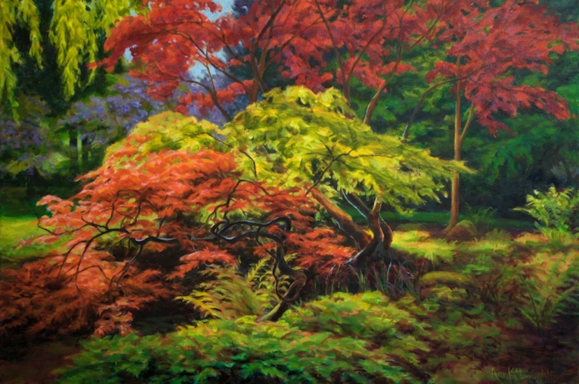 Beacon Hill Maples, Oil Painting by Ann McLaughlin