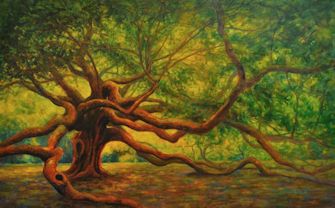 Angel Oak, Oil Painting by Ann McLaughlin